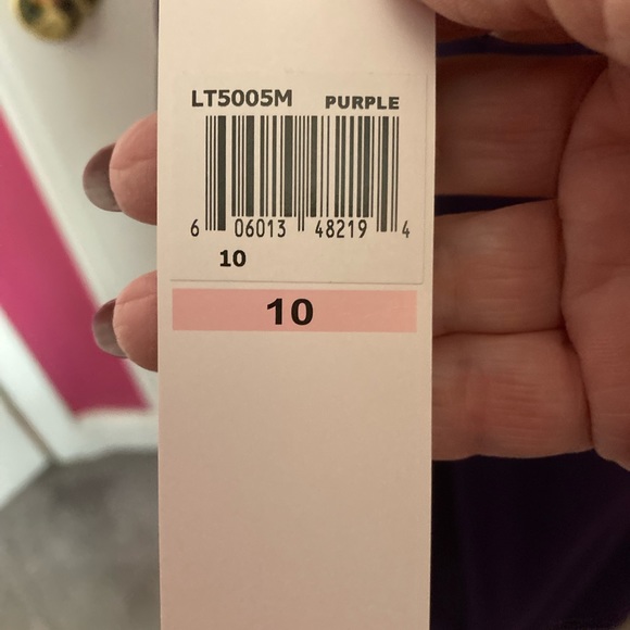 London Times Purple Collar Dress W/Cap Sleeves, Size 10. NEW WITH TAGS. - Picture 6 of 7